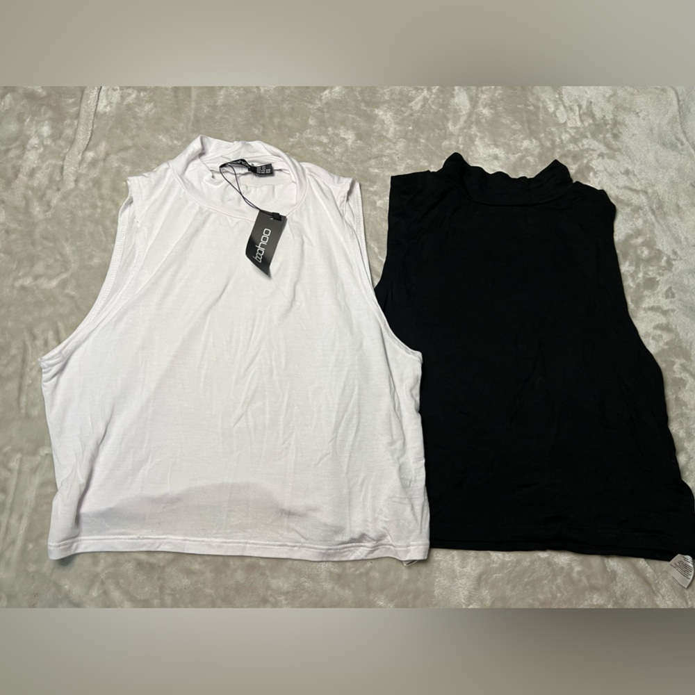 2 Boohoo Halter Tank Tops/ Crop Tops